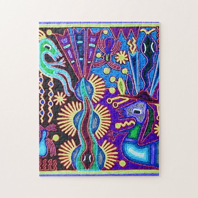 Kunst Oaxacas Mexiko mexikanische Stammes- Boho Puzzle (Vertikal)
