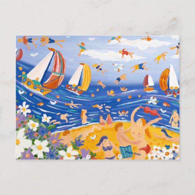 Kunst-Postkarte: Beachy Leckereien, Saucy Küste Postkarte (Vorderseite)