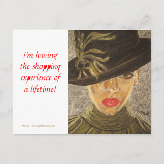 Kunst-Postkarte - Einkaufserfahrung Postkarte