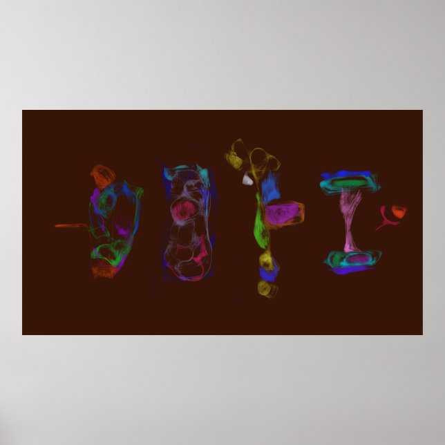 Kunst-Potpourri  Dunkelbraun minimalistischer Abst Poster (Vorne)