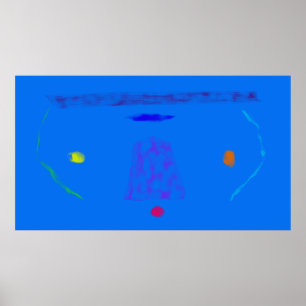 Kunst Potpourri Himmelblau minimalistischer abstra Poster