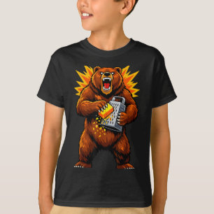 Kunst Retro Bär Reibt Käse Humor T-Shirt