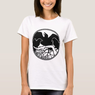 Kunst-Shirts für Damen mit Raben-Motiv Damen Krähe T-Shirt