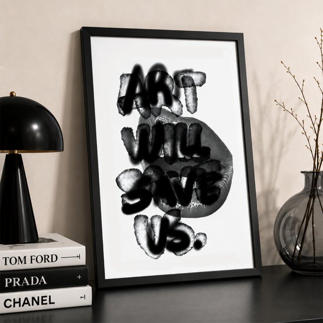 Kunst soll das Gestörte trösten Poster Zitat (Art Should Comfort the Disturbed Quote Poster | Gen Z Aesthetic Wall Art | Monochrome Typography )