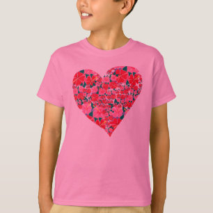 Kunst-Spitze: Niedliches Hibiskus-Herz T-Shirt