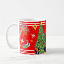 Kunst-Tasse: John-Farbstoff-Weihnachtskunst-Tasse. Kaffeetasse