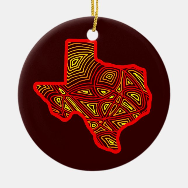 Kunst Texas Scribbleprint Keramikornament (Vorne)