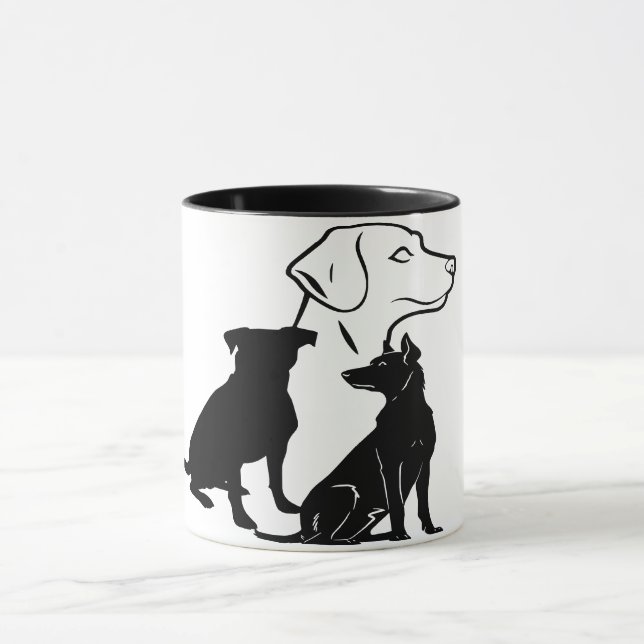 Kunst-Trio von Loyal Paws Tasse (Zentrum)