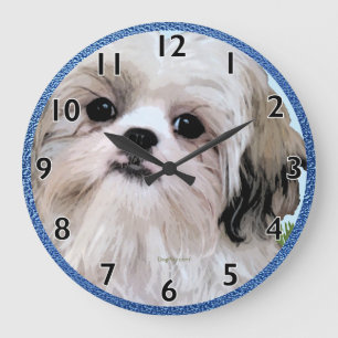 Kunst-Uhr Shih Tzu Große Wanduhr