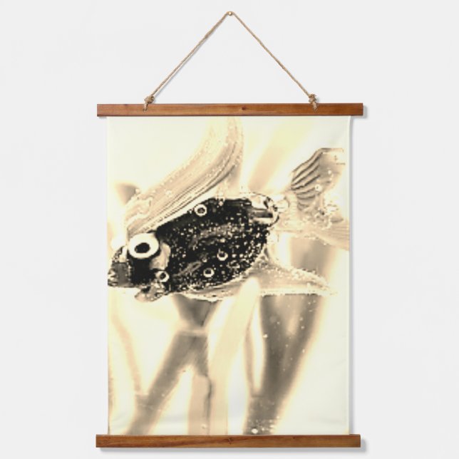 KUNST UND DESIGN VON HOLZTOPPESTRE WANDTEPPICH MIT HOLZRAHMEN (Vorderseite)