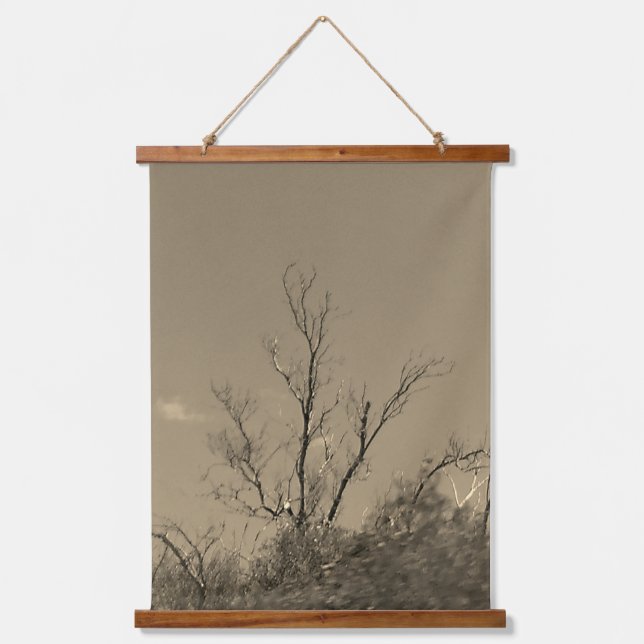 KUNST UND DESIGN VON HOLZTOPPESTRE WANDTEPPICH MIT HOLZRAHMEN (Vorderseite)