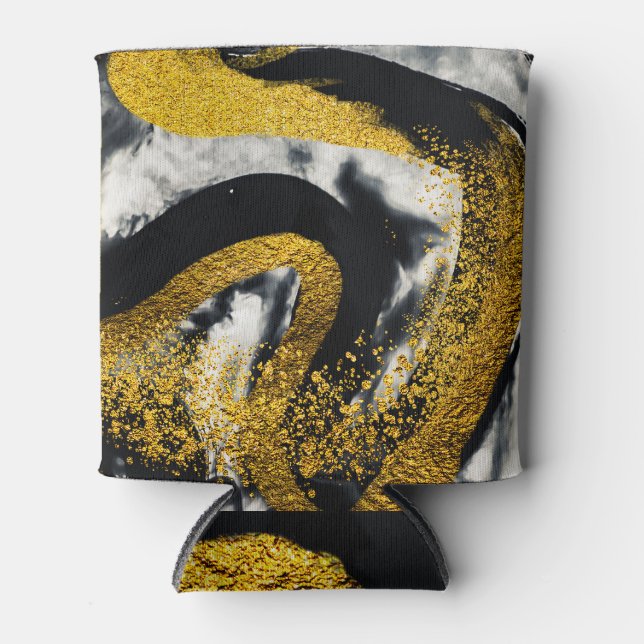Kunst und Gold: Schwarzer Strom Dosenkühler (Vorderseite)