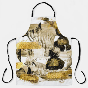 Kunst und Gold. Trendfarben mit goldener Farbe und Schürze