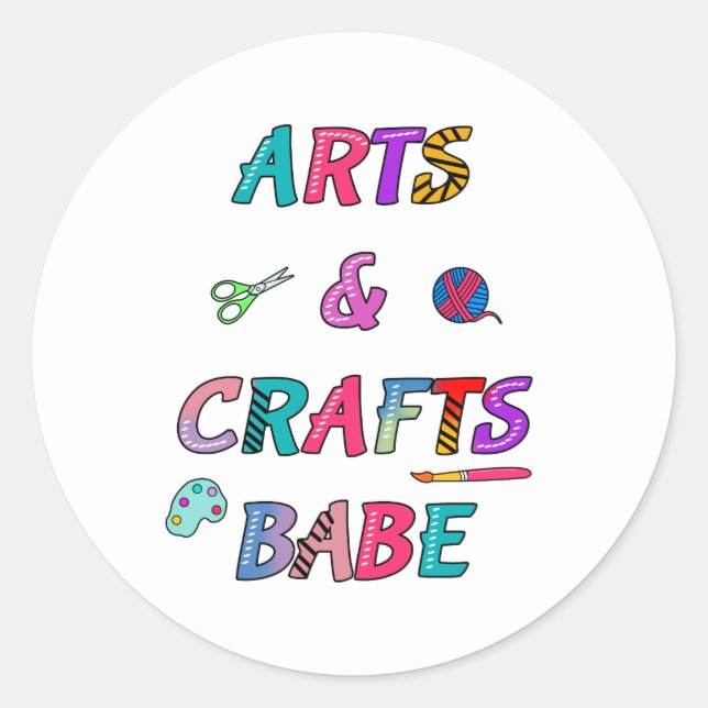 Kunst und Handwerk Babe Runder Aufkleber (Vorderseite)