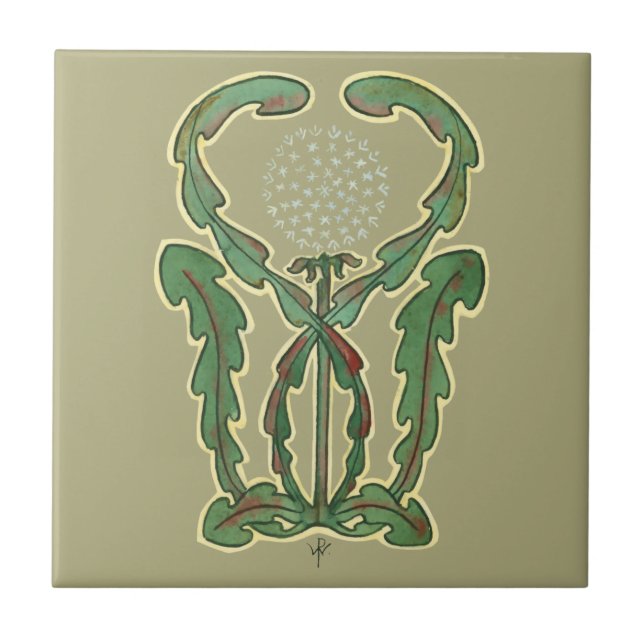 Kunst und Handwerk oder Handwerker 1906 Blume Desi Fliese (Vorderseite)