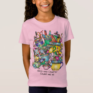 Kunst und Handwerk zählen mich! Farbenfrohe Kinder T-Shirt