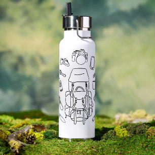 Kunst und Kultur Schwarz Trinkflasche