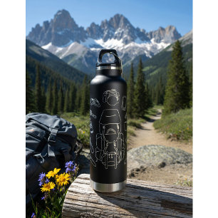 Kunst und Kultur   Schwarz Trinkflasche