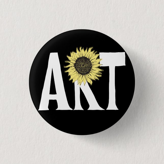 Kunst und Sonnenblume-Knopf Button (Vorderseite)