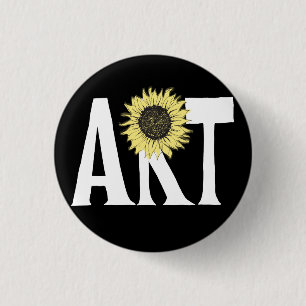 Kunst und Sonnenblume-Knopf Button