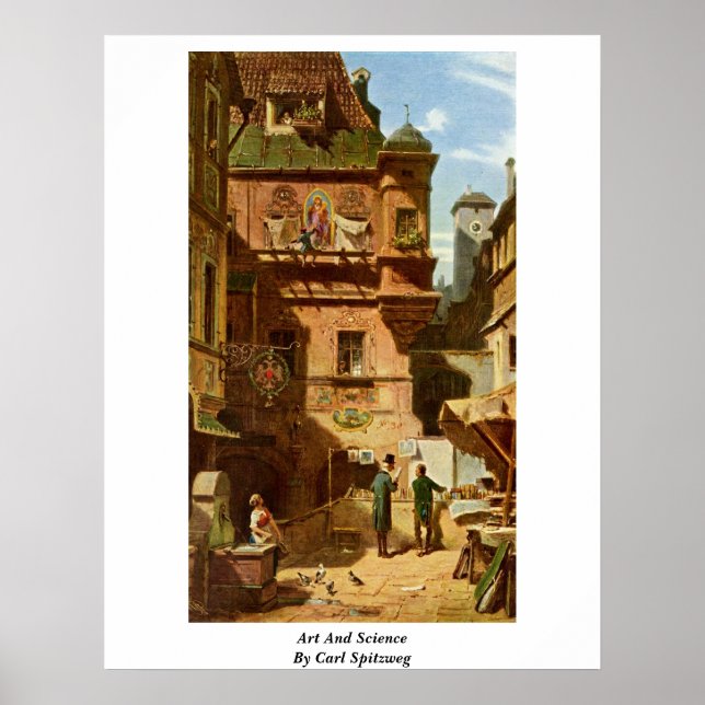 Kunst und Wissenschaft von Carl Spitzweg Poster (Vorne)