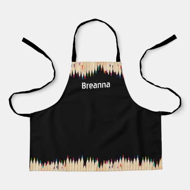 Kunst versorgt farbige Stifte Personalisierte Kind Schürze (Vorderseite)