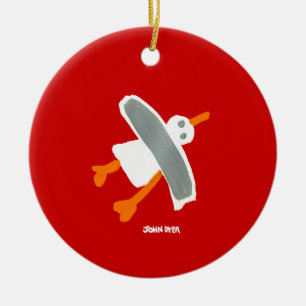 Kunst-Verzierung: John-Farbstoff-Seemöwe Keramik Ornament