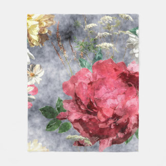 kunst Vintage Aquarellfarben flornahtlos pa Fleecedecke