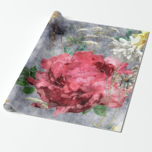 kunst Vintage Aquarellfarben flornahtlos pa Geschenkpapier