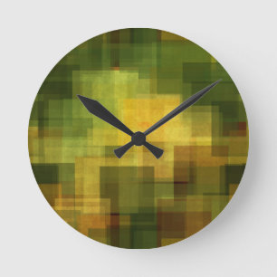 Kunst Vintage bunte abstrakte geometrische 2 Runde Wanduhr