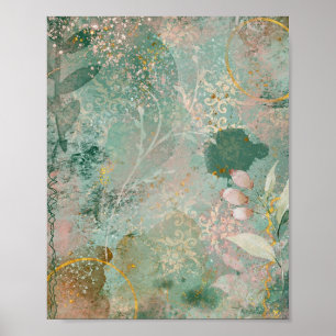 Kunst Vintage-Illustration Florales Zitat Aquarell Poster