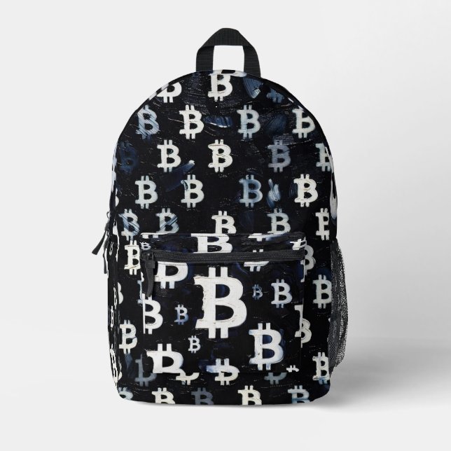 Kunst von Bitcoin (BW-A) Ölgemälde Bedruckter Rucksack (Vorderseite)