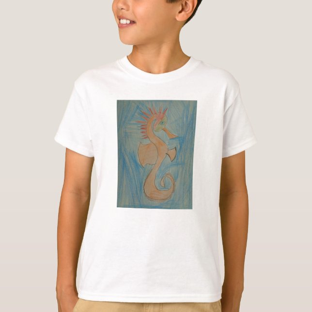 Kunst von Kindern, Hippocampus, Seepferd, Shirt (Vorderseite)