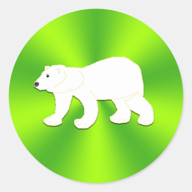 Kunst von Kindern - Polarbäraufkleber rund Runder Aufkleber (Vorderseite)