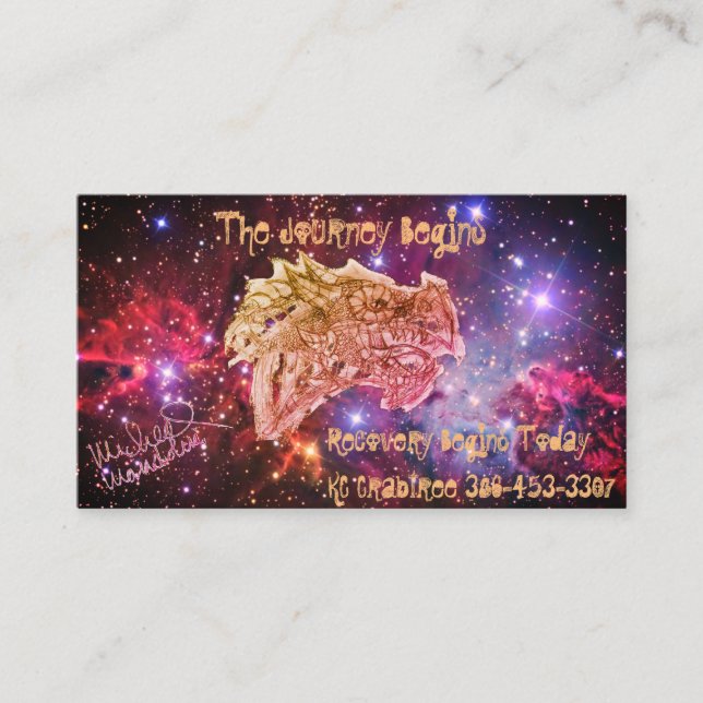 Kunst von Micheal Die Reise beginnt die Visitenkar Visitenkarte (Vorderseite)