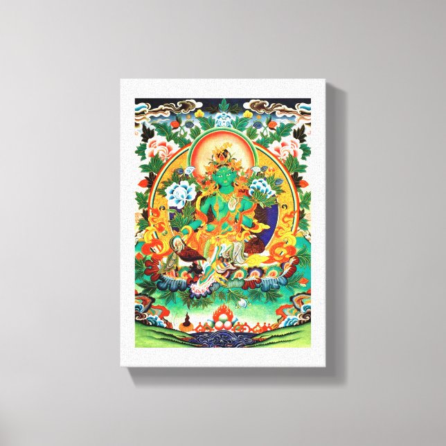 KUNST VON TIBET GREEN TARA LEINWANDDRUCK (Vorderseite)