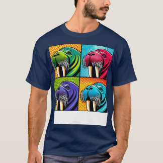 Kunst Walross T-Shirt Meeres Säugetier Statement