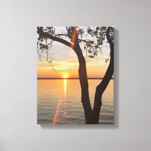 Kunst, Wandkunst, Sonnenuntergang am St. Lawrence  Leinwanddruck