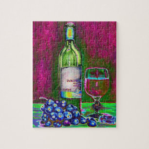 Kunst-Wein-und Trauben-Puzzlespiel Puzzle
