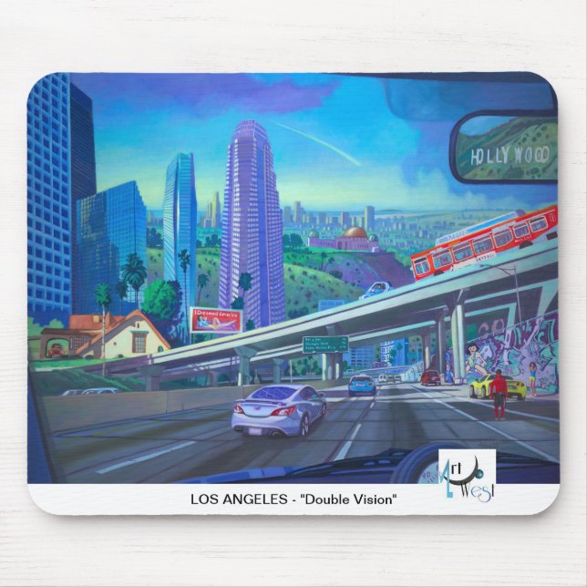 Kunst West-MOUSEPAD - doppelte Vision Los Angeless Mousepad (Vorne)