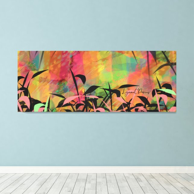 Kunstattacken Gestrickte Canvas Print Leinwanddruck (Insitu (Holzboden))