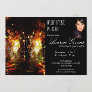 Kunstausstellung mit schwarzem Hintergrund Einladung