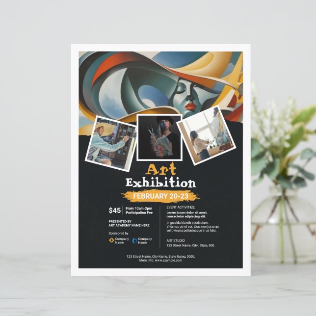 Kunstausstellungs-Event-Flyer-Vorlage (Stehend Vorderseite)