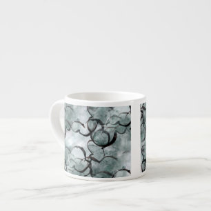 Kunstavantgarde grau, schwarze Handfarbe Espressotasse