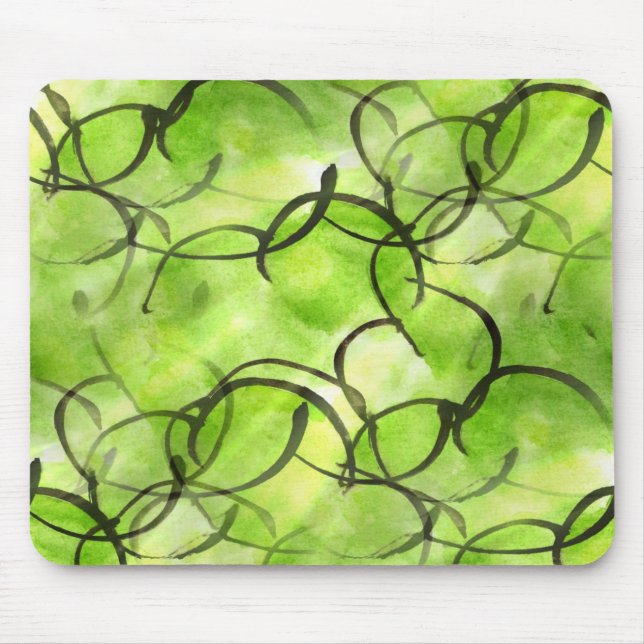 Kunstavantgardehandfarben-Hintergrundgrün Mousepad (Vorne)