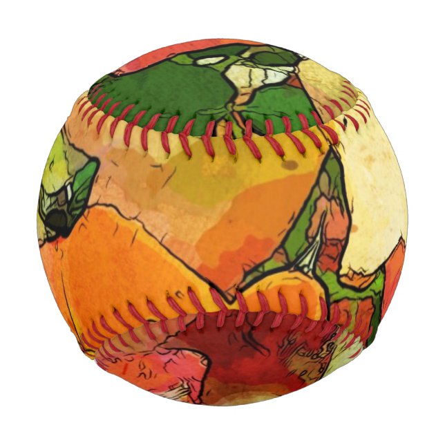 kunstblütenfarbener Vintager Hintergrund 2 Baseball (Vorderseite)