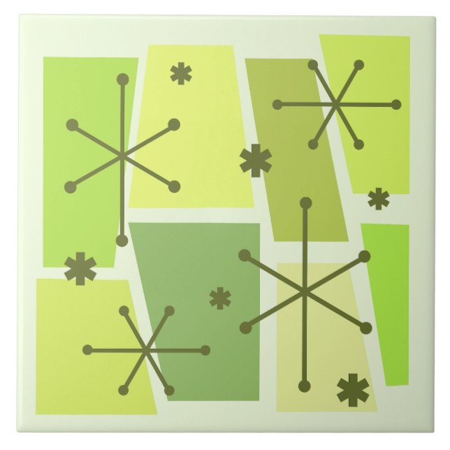 Kunstchartreuse des Atomzeitalters Pop Fliese (Vorderseite)