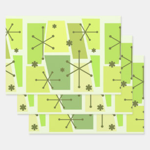 Kunstchartreuse des Atomzeitalters Pop Geschenkpapier Set