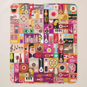 Kunstcollage, musikalische Vintage-Illustration. P Sherpadecke