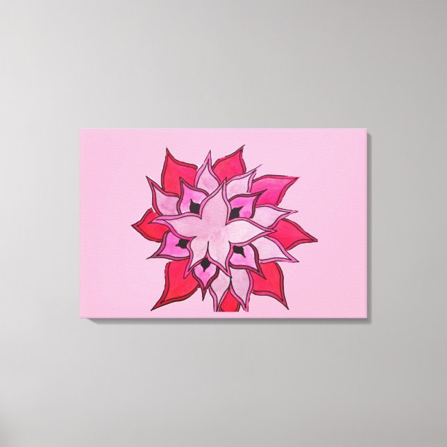 Kunstdarstellung in Rosa und lila Blume Leinwanddruck (Vorderseite)